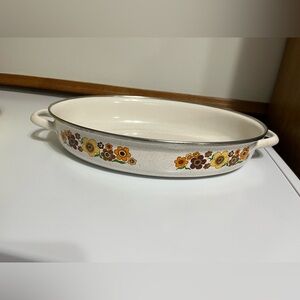 Vintage 1970’s Harvest Blossom Roasting Pan